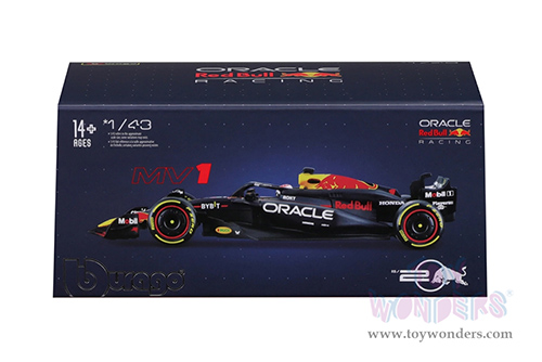 Bburago - Oracle Red Bull Racing RB20 #1 Max Verstappen with Driver Formula One F1 (2024) (1/43 scale diecast model car, Black) 18-38098/1