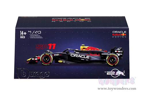 Bburago - Oracle Red Bull Racing RB20 #11 Sergio Perez with Driver Formula One F1 (2024) (1/43 scale diecast model car, Black) 18-38098/11