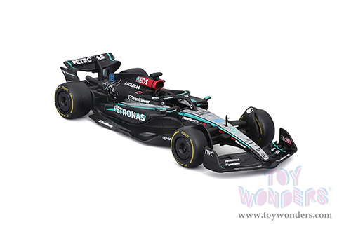 Bburago Formula Racing - Mercedes AMG Petronas F1 Team #63 George Russell Formula One F1 W15 E Performance (2024) (1/43 scale diecast model car, Black) 18-38208/63