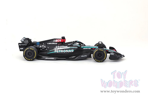 Bburago Formula Racing - Mercedes AMG Petronas F1 Team #63 George Russell Formula One F1 W15 E Performance (2024) (1/43 scale diecast model car, Black) 18-38208/63