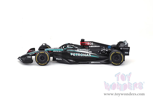 Bburago Formula Racing - Mercedes AMG Petronas F1 Team #63 George Russell Formula One F1 W15 E Performance (2024) (1/43 scale diecast model car, Black) 18-38208/63