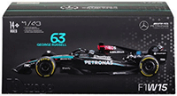 Bburago Formula Racing - Mercedes AMG Petronas F1 Team #63 George Russell with Driver Formula One F1 W15 E Performance (2024) (1/43 scale diecast model car, Black) 18-38209/63