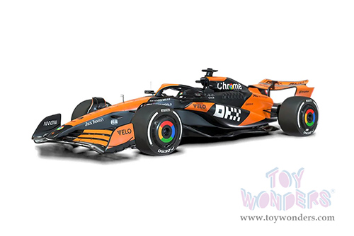 Bburago Formula Racing - McLaren F1 Team #81 Oscar Piastri "OKX" Formula One F1 Miami GP 2024 (1/43 scale diecast model car, Black/Orange) 18-38214/81