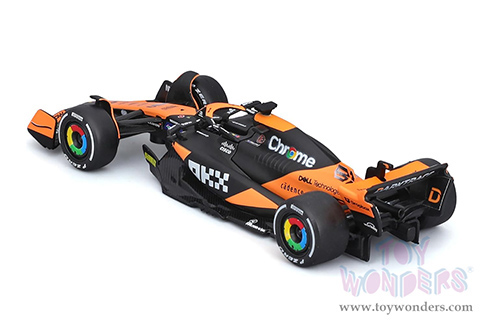 Bburago Formula Racing - McLaren F1 Team #81 Oscar Piastri "OKX" Formula One F1 Miami GP 2024 (1/43 scale diecast model car, Black/Orange) 18-38214/81