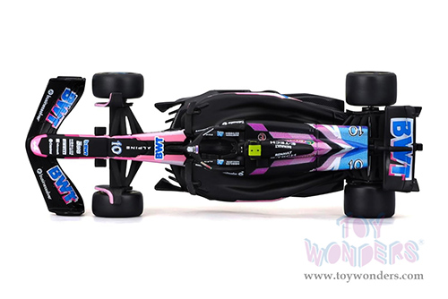 Bburago Formula Racing - BWT Alpine A524 #10 Pierre Gasly Formula One F1 (2024) (1/43 scale diecast model car, Blue/Black/Pink) 18-38219/10