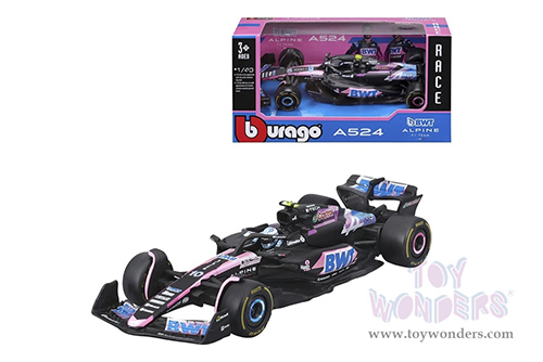 Bburago Formula Racing - BWT Alpine A524 #10 Pierre Gasly Formula One F1 (2024) (1/43 scale diecast model car, Blue/Black/Pink) 18-38219/10