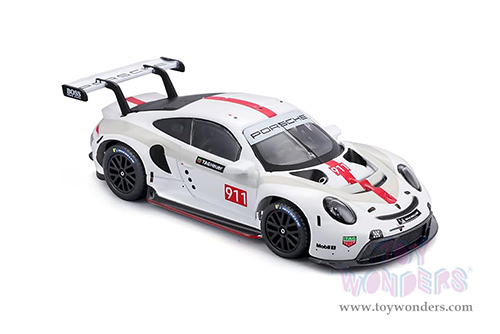 BBurago Race - Porsche 911 RSR (2019, 1/43 scale diecast model car, White) 18-38302