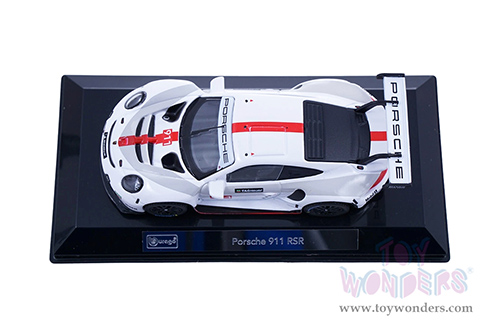 BBurago Race - Porsche 911 RSR (2019, 1/43 scale diecast model car, White) 18-38302