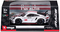 BBurago Race - Porsche 911 RSR (2019, 1/43 scale diecast model car, White) 18-38302