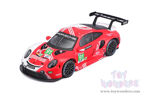 BBurago Race - Porsche 911 RSR #91 Lemans (2020, 1/43 scale diecast model car, White/Red) 18-38308/91