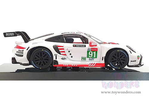 BBurago Race - Porsche 911 RSR #91 Lemans (2020, 1/43 scale diecast model car, White/Red) 18-38308/91