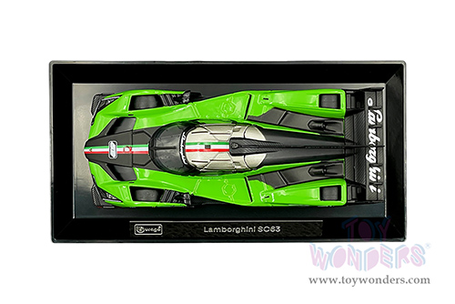 BBurago Race - Lamborghini SC63 #63 IMSA SportsCar 2024 (1/43 scale diecast model car, Green) 18-38315