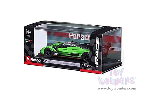 BBurago Race - Lamborghini SC63 #63 IMSA SportsCar 2024 (1/43 scale diecast model car, Green) 18-38315