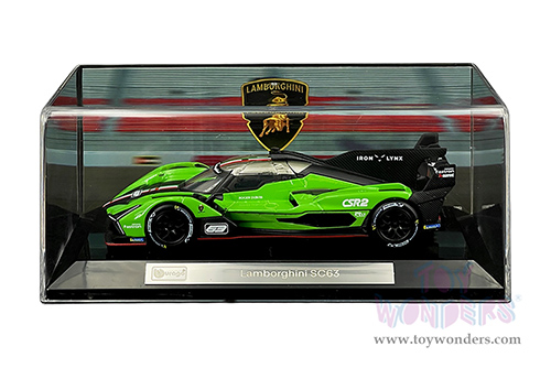 BBurago Race - Lamborghini SC63 #63 IMSA SportsCar 2024 (1/43 scale diecast model car, Green) 18-38315