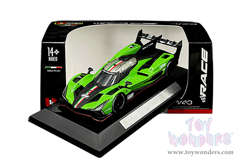 BBurago Race - Lamborghini SC63 #63 IMSA SportsCar 2024 (1/43 scale diecast model car, Green) 18-38315