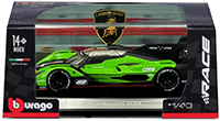 BBurago Race - Lamborghini SC63 #63 IMSA SportsCar 2024 (1/43 scale diecast model car, Green) 18-38315