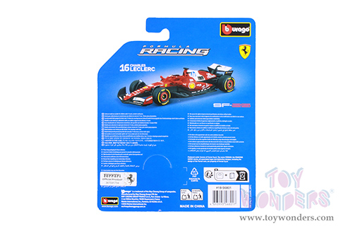 BBurago Formula Racing - Ferrari SF25 #16 Charles Leclerc Formula One F1 (2025) (1/64 scale diecast model car, Burgundy) 18-56801/16