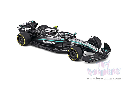 BBurago Formula Racing - Mercedes AMG Petronas W16 #12 Kimi Antonelli Formula One F1 (2025) (1/64 scale diecast model car, Black/Gray) 18-58002/12