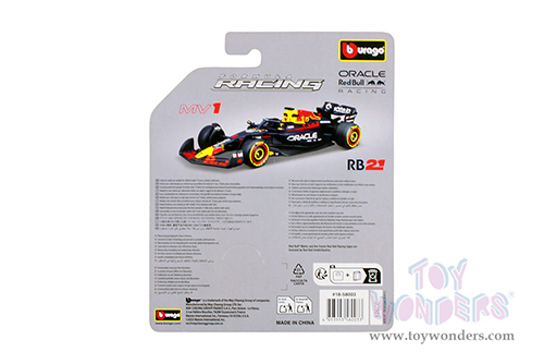 BBurago Formula Racing - Oracle Red Bull Racing RB21 #1 Max Verstappen Formula One F1 (2025) (1/64 scale diecast model car, Black) 18-58003/1