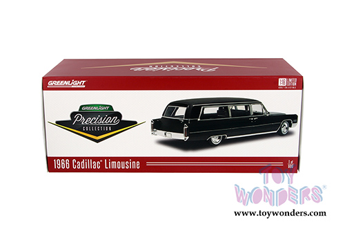 Greenlight Precision Collection - Cadillac S&S Limousine Hardtop (1966, 1/18 scale diecast model car, Black) 18002