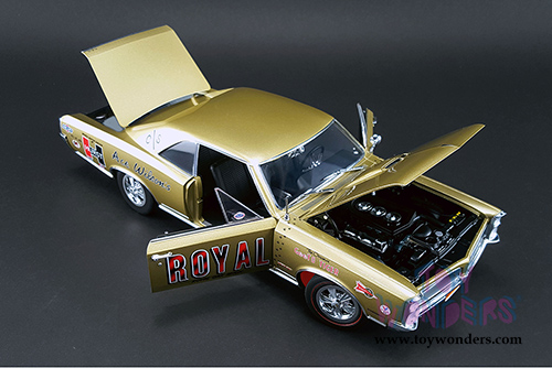 Acme - Ace Wilson's Royal Pontiac GTO Tiger Drag Car Hardtop (1966, 1/18 scale diecast model car, Tiger Gold) 1801206