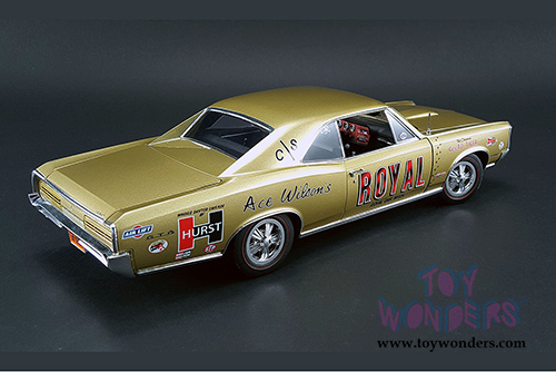 Acme - Ace Wilson's Royal Pontiac GTO Tiger Drag Car Hardtop (1966, 1/18 scale diecast model car, Tiger Gold) 1801206