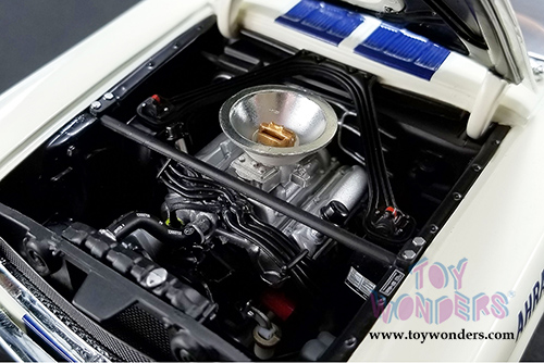 Acme - Mel Burns Drag Shelby&reg; GT350&reg; AHRA Record Holder (1965, 1/18 scale diecast model car, White w/Blue stripes) 1801811