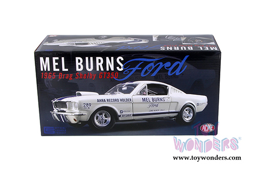 Acme - Mel Burns Drag Shelby&reg; GT350&reg; AHRA Record Holder (1965, 1/18 scale diecast model car, White w/Blue stripes) 1801811