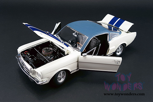 Acme - Shelby&reg; GT350&reg; Prototype with Vinyl Top (1966, 1/18 scale diecast model car, White w/Blue stripes) 1801818