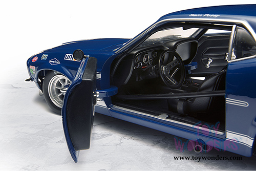 Acme - Team Shelby's #1 Boss 302 Trans Am Mustang 1969 Lime Rock Race Winner Driven by Sam Posey (1969, 1/18 scale diecast model car, Blue) 1801819