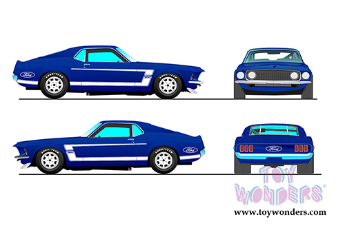 Acme - Ford Mustang Boss 302 Trans Am (1969, 1/18 scale diecast model car, Blue) 1801819B