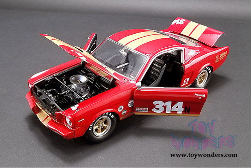 Acme - Ford Shelby Mustang GT350H #314 "Rent A Racer" (1966, 1/18 scale diecast model car, Red w/Gold) 1801823