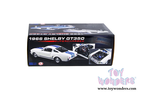 Acme - Shelby&reg; GT350&reg; Supercharged (1966, 1/18 scale diecast model car, White w/Blue stripes) 1801833