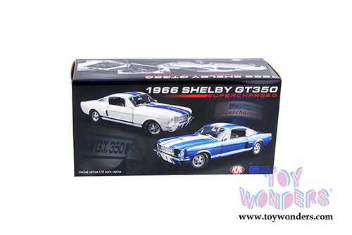 Acme - Shelby&reg; GT350&reg; Supercharged (1966, 1/18 scale diecast model car, White w/Blue stripes) 1801833