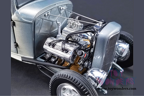 Acme -  Hammered Steel Ford 5 Window Hot Rod Coupe (1932, 1/18 scale diecast model car, Steel) 1805013