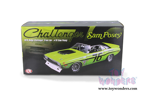 Acme | Sam Posey #76 Dodge Challenger Trans Am (1970, 1/18 scale diecast model car, Green) 1806009