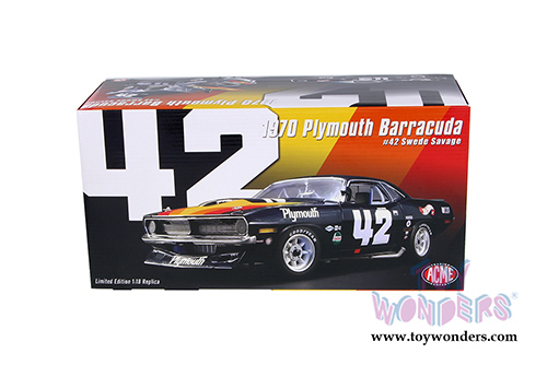 Acme - Plymouth Barracuda Trans Am #42 "Swede Savage" Hardtop (1970, 1/18 scale diecast model car, Dark Blue) 1806103