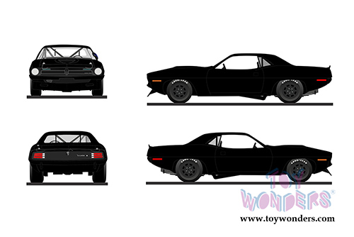 Acme - Plymouth Barracuda Trans Am "Street Version" Hard Top (1970, 1/18 scale diecast model car, Matte Black) 1806108