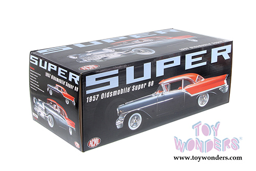 Acme - Oldsmobile Super 88 Hardtop (1957, 1/18 scale diecast model car, Charcoal Grey/ Festival Red) 1808001