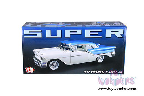 Acme - Oldsmobile&reg; Super 88 Hardtop (1957, 1/18 scale diecast model car, Artesian Blue/White) 1808003