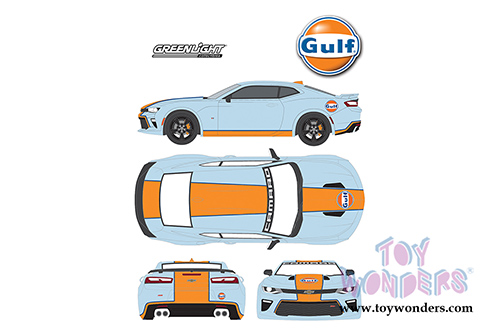 Greenlight - Chevrolet&reg; Camaro&reg; SS&trade; Gulf Oil Racing Hardtop (2017, 1/24 scale diecast model car, Blue w/Orange) 18233