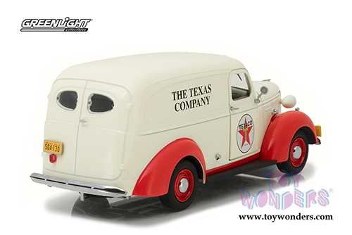 Greenlight - Running on Empty | Texaco Oil Chevrolet&reg; Panel Truck (1939, 1/24 scale diecast model car, Cream/Red) 18238