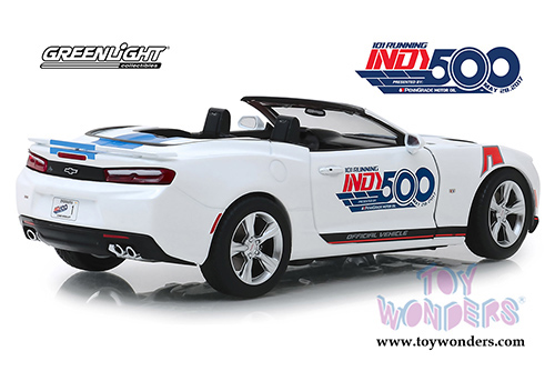 Greenlight - Chevrolet&reg; Camaro&reg; SS&trade; Convertible 101 Running Indy 500 Presented by PennGrade Motor Oil 500 Festival Event Car (2017, 1/24 scale diecast model car, White) 18247