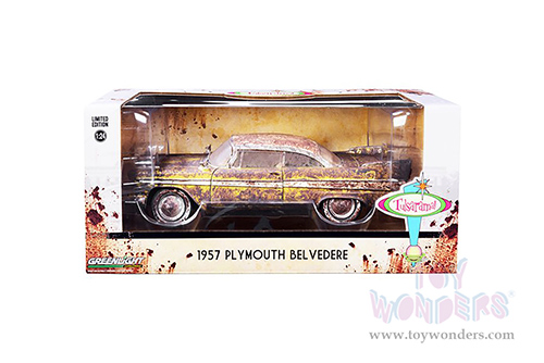 18261 Greenlight 1957 Plymouth Belvedere Unearthed model diecast car window box package