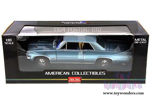 Sun Star USA - Pontiac GTO Hard Top (1964, 1/18 scale diecast model car, Yorktown Blue) 1826BU