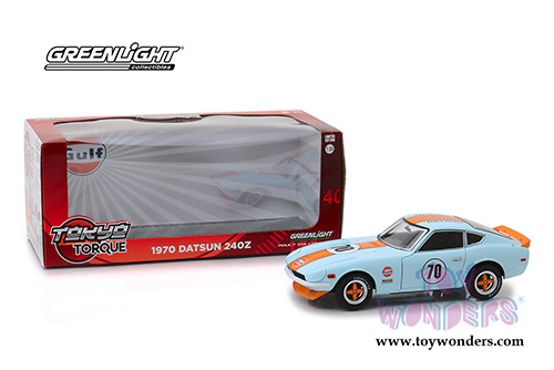 Greenlight - Tokyo Torque Datsun 240Z #70 Gulf Oil Hardtop (1970, 1/24 scale diecast model car, Light Blue) 18302