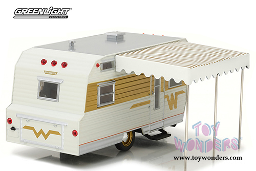 Greenlight - Hitch & Tow Trailers Series 2 | Winnebago 216 Trailer (1964, 1/24 scale diecast model car, White w/Gold) 18420B/12