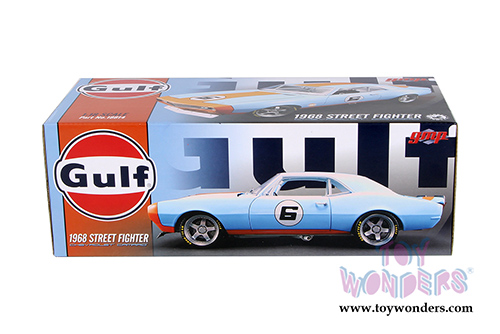 GMP - Chevrolet Camaro #6 Gulf Oil Street Fighter Hard Top (1968, 1/18 scale diecast model car, Blue w/Orange) 18814