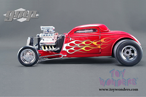 GMP - Blown Altered Nitrocoupe (1934, 1/18 scale diecast model car, Metallic Red/Flames) 18816