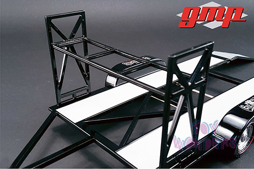 GMP - Tandem Car Trailer with Tire Rack Gas Monkey Garage (1/18 scale diecast mode, Black) 18836